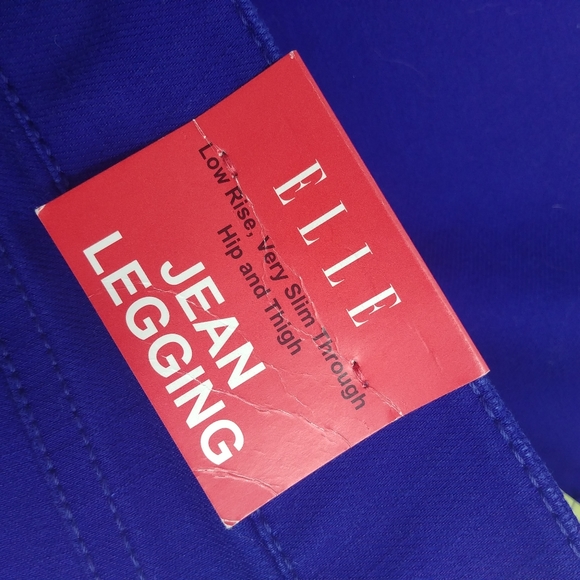 NWT 《 Elle 》 Womens Y2K Low Rise Bright Cobalt Blue Skinny Jeans Legging [16] - Picture 7 of 11